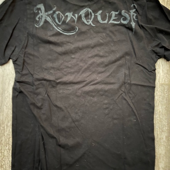 Konquest Luxury Fashion Graphic Crew Neck T-Shirt Studs And Crystals Black Sz M - Picture 3 of 4